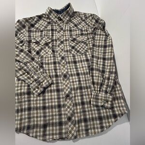 Men’s Pearl Snap Cotton Plaid Shirt